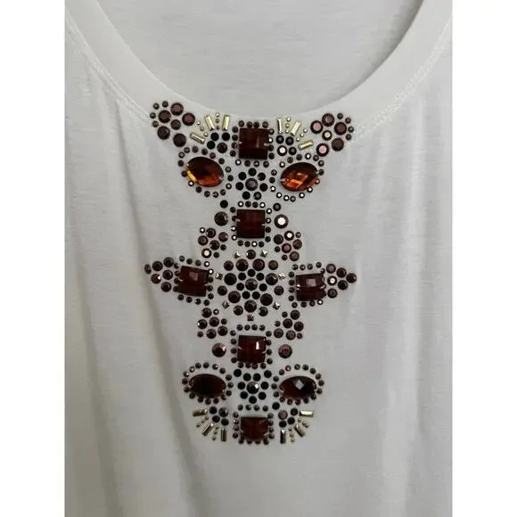 St. John Yellow Label Beaded Sleeveless Top - Picture 4 of 8